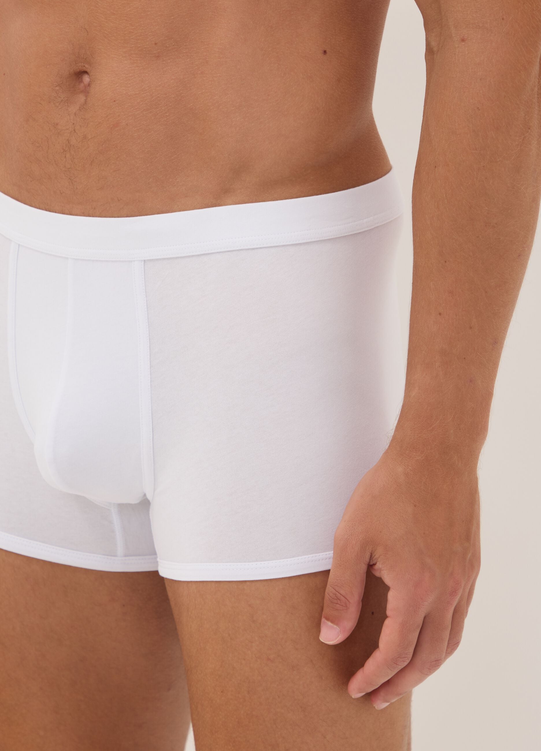 3-pack of white stretch extra-fine cotton boxer shorts