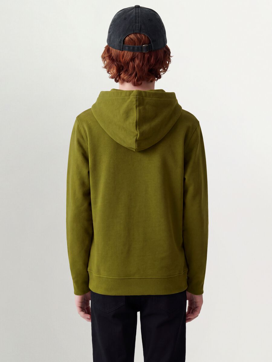 Green organic cotton hooded sweatshirt, regular fit, for boys_3