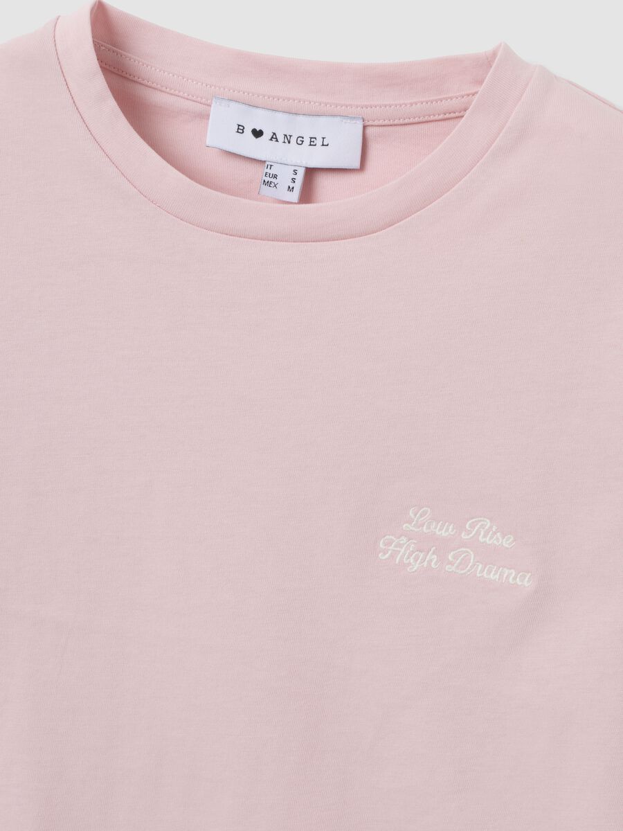 Pinkes Cropped T-Shirt aus reiner Baumwolle mit Grafik-Print, Regular Fit_2
