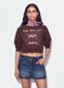 Felpa marrone in misto cotone con scollo ampio regular fit_0