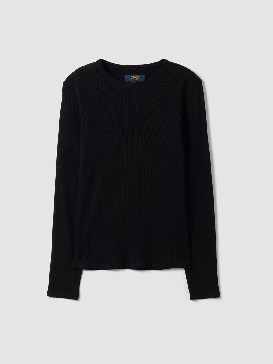 &Mu;&alpha;ύ&rho;&omicron; &beta;&alpha;&mu;&beta;&alpha;&kappa;&epsilon;&rho;ό T-shirt &mu;&epsilon; &mu;&alpha;&kappa;&rho;&iota;ά &mu;&alpha;&nu;ί&kappa;&iota;&alpha; &alpha;&pi;ό 100% &beta;&alpha;&mu;&beta;ά&kappa;&iota;_4