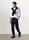 Jogger neri in misto cotone con fondo a polsino e coulisse_0