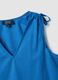 Blue pure cotton V-neck blouse_5