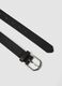 Black hammered-effect belt with silver buckle_1
