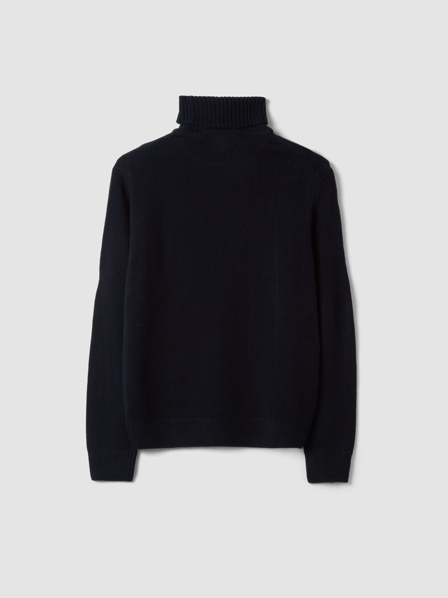 Maglia blu a dolcevita regular fit in jersey knit_2