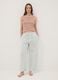 Green striped stretch cotton-blend poplin pyjama trousers_0