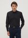 Camicia nera slim fit con colletto classico easy iron_0