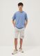 Boys' Grey Pure Cotton Shorts Regular Fit with New York Print_0