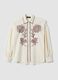 White cotton-linen blend shirt with floral embroidery_5