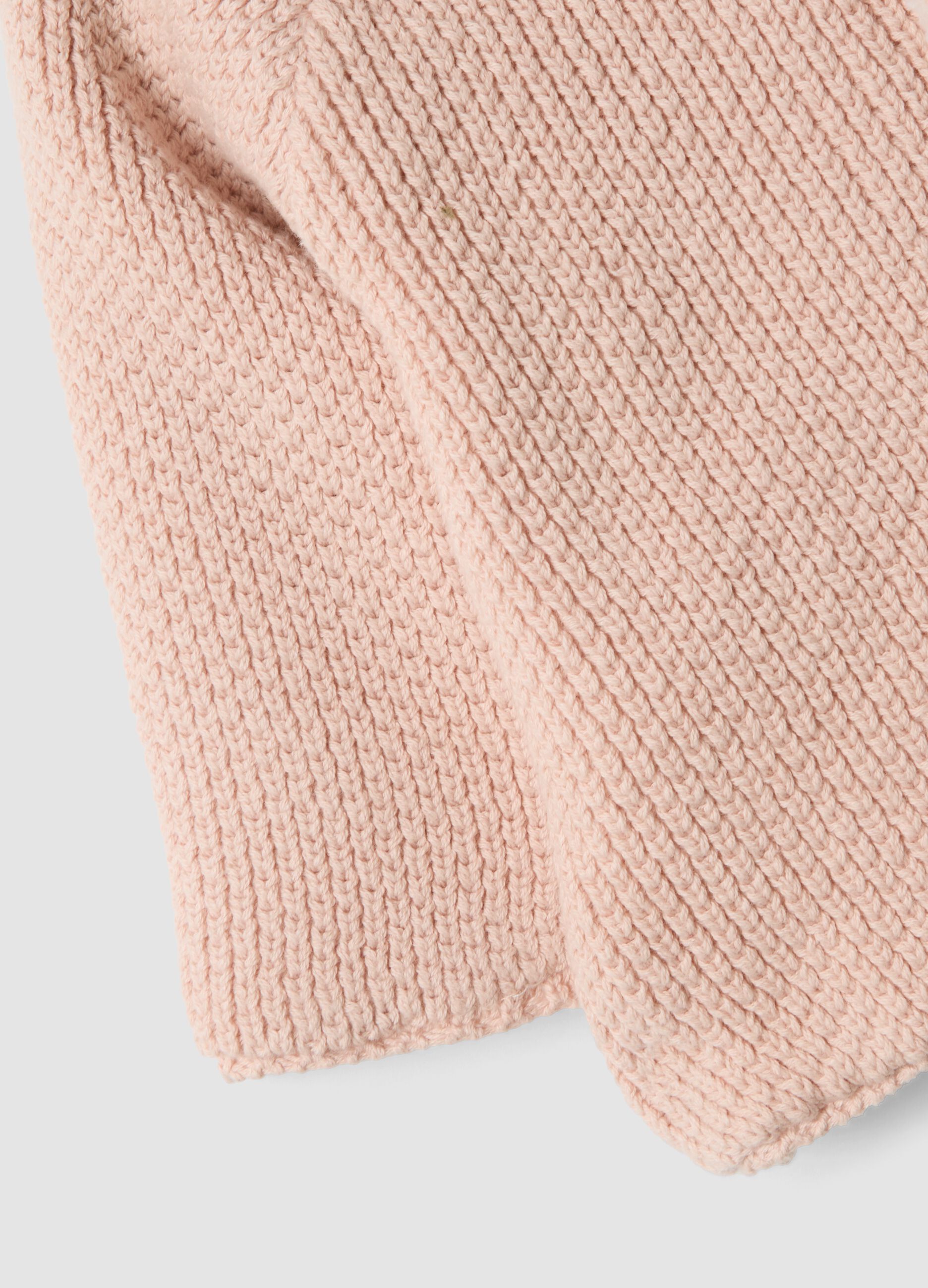 Giacca rosa in puro cotone organico con cappuccio effetto peluche