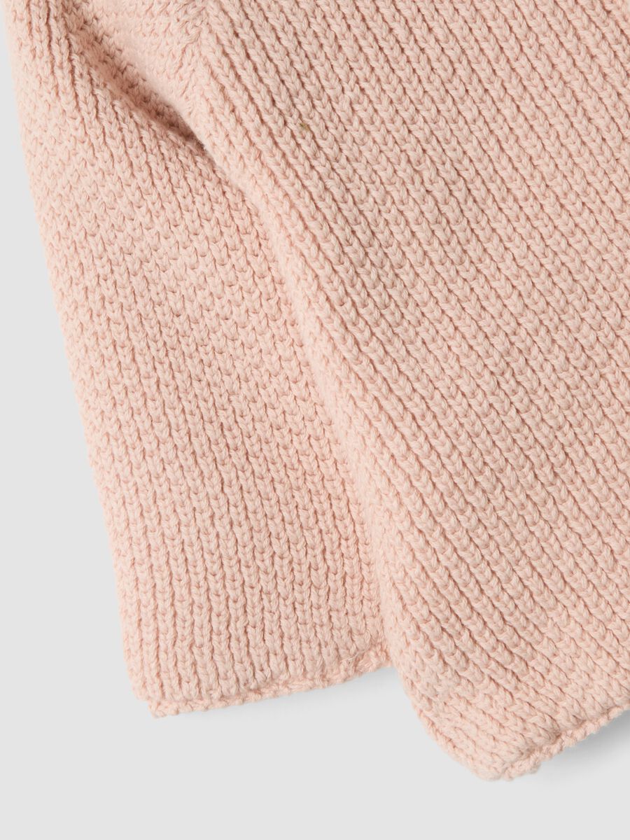 Giacca rosa in puro cotone organico con cappuccio effetto peluche_2