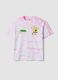 Camiseta multicolorida de algod&atilde;o puro, ajuste regular com estampado SpongeBob_4