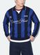 Camisola azul e preta em algod&atilde;o puro com gola polo, corte oversized_2