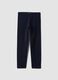 Leggings skinny azuis em algod&atilde;o org&acirc;nico el&aacute;stico para menina_0