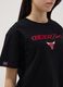 Girls' pure black cotton relaxed fit Chicago Bulls T-shirt_1