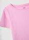 Camiseta rosa de algod&oacute;n puro con cuello redondo_5