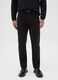 Black Cotton Blend Slim Fit Trousers_1