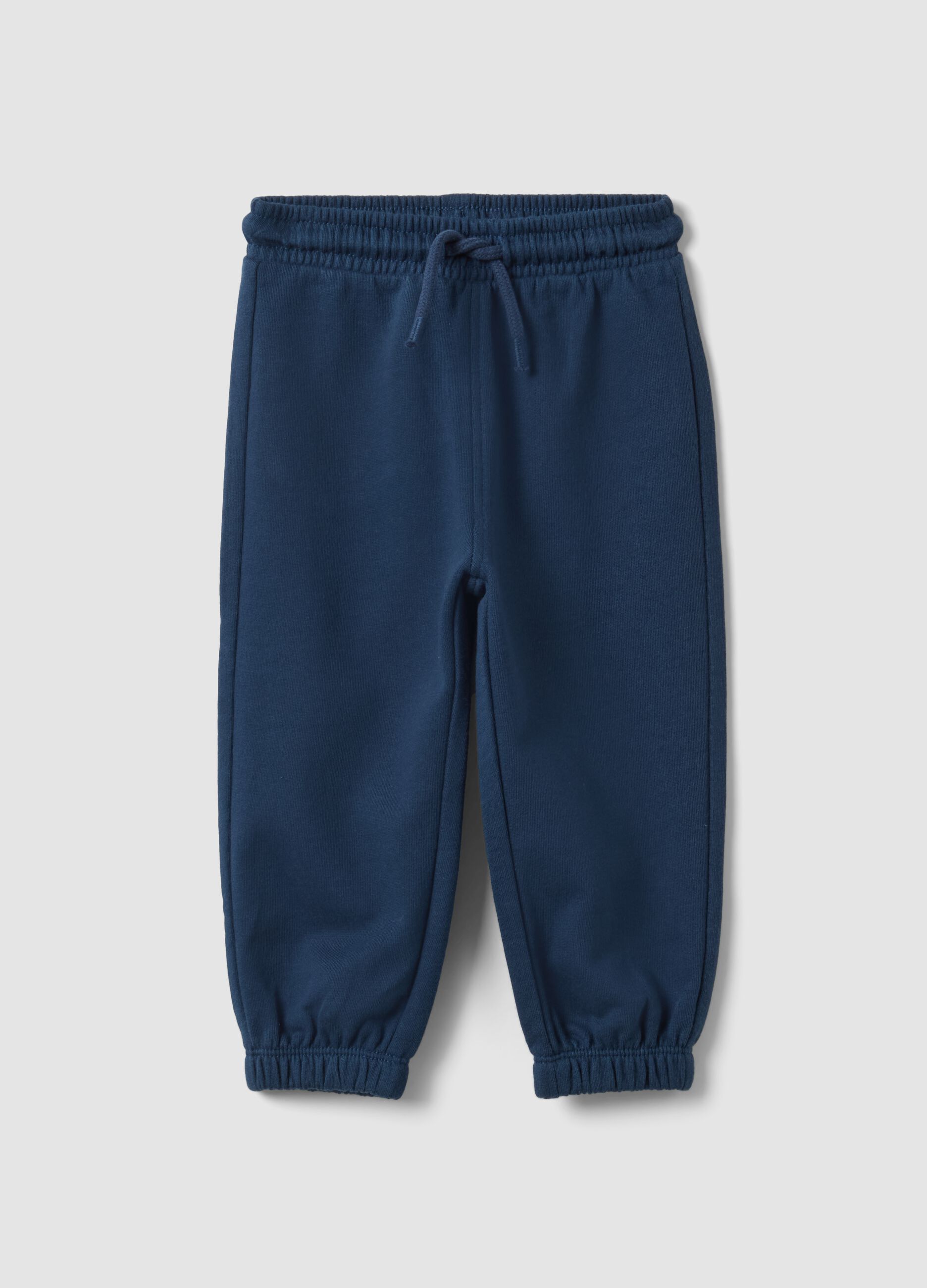 Blaue Jogginghose aus reiner Bio-Baumwolle mit Kordelzug f&uuml;r Jungen