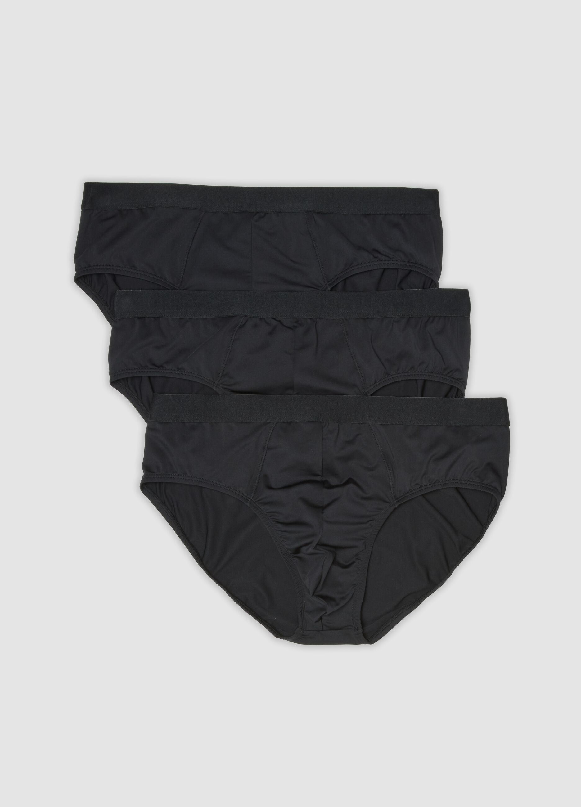 3-pack of black stretch microfibre briefs