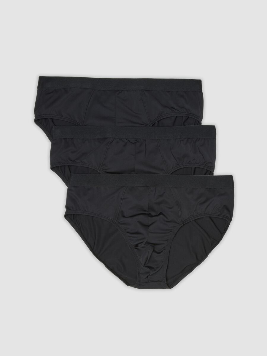 3er-Pack schwarze Slips aus elastischer Mikrofaser_4