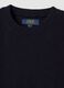 Maglia blu in misto cotone e cashmere girocollo_5