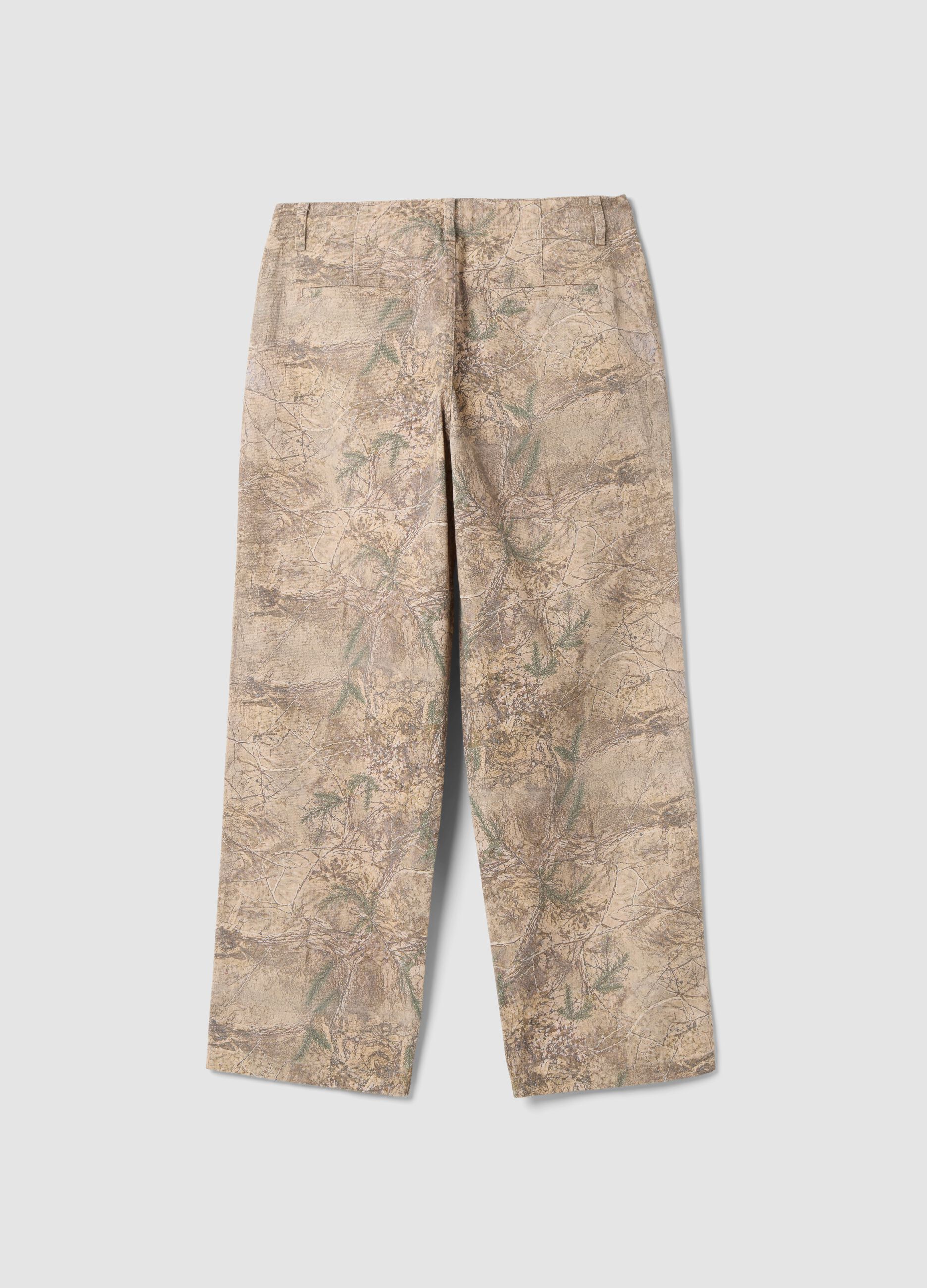 Jeans beige in puro cotone relaxed fit