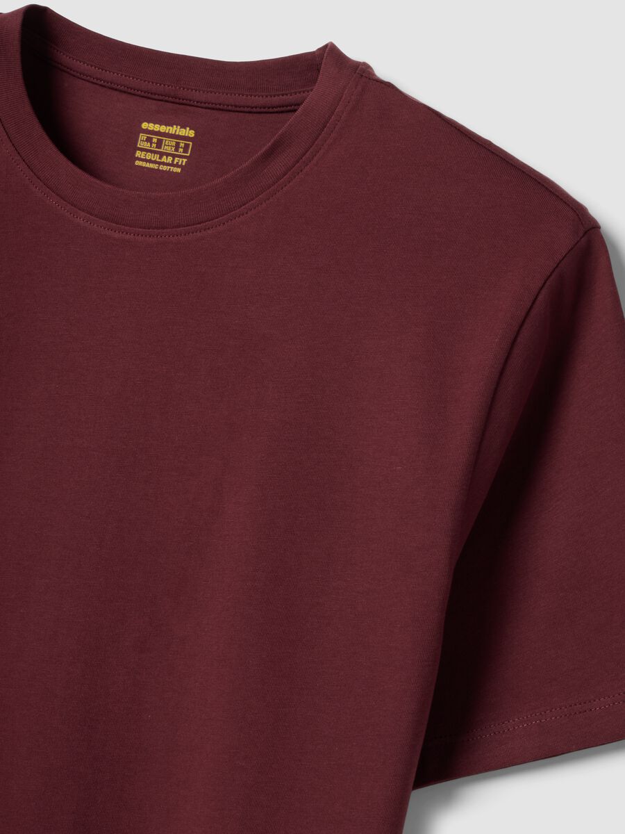 Red pure organic cotton jersey T-shirt, regular fit_2