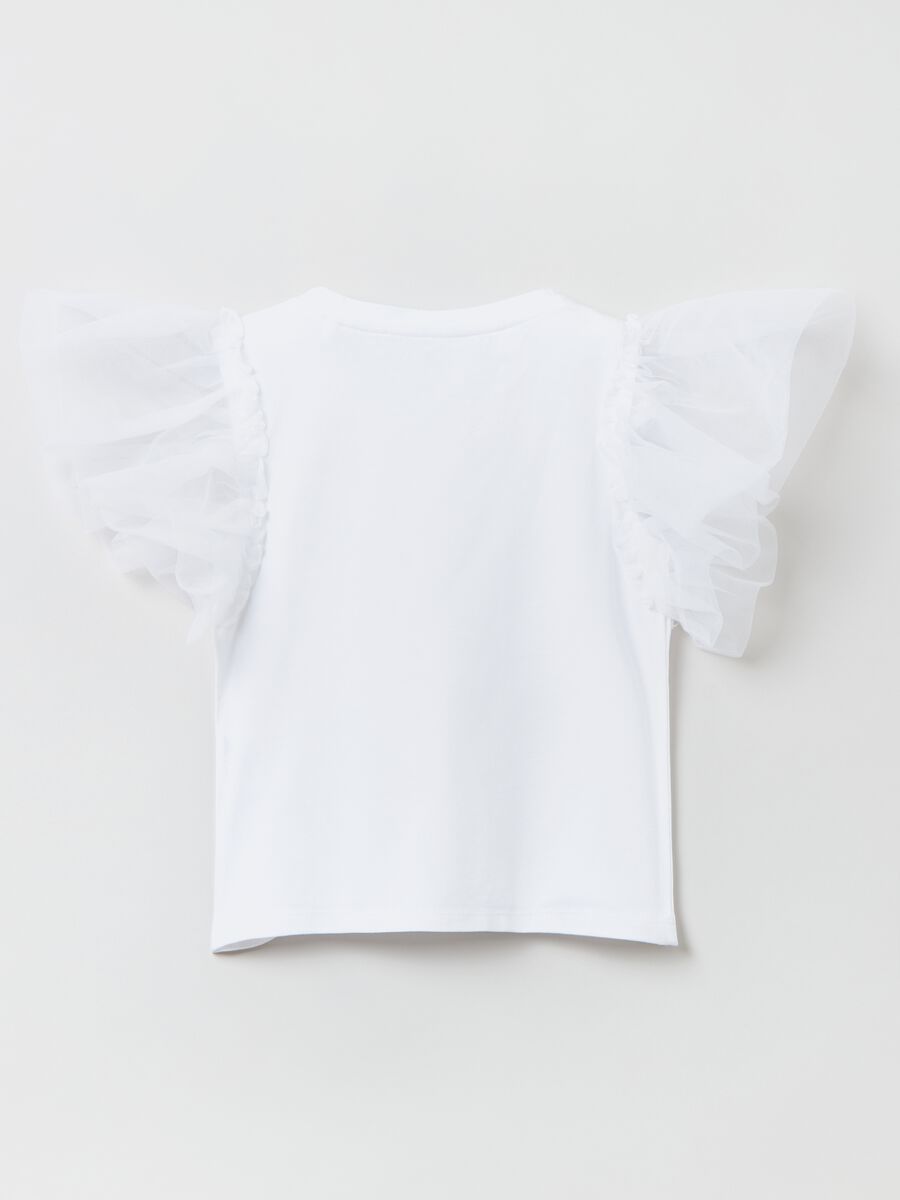 Camiseta de algodón con mangas de tul_1