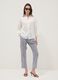 Blue striped pure cotton regular-fit trousers_0