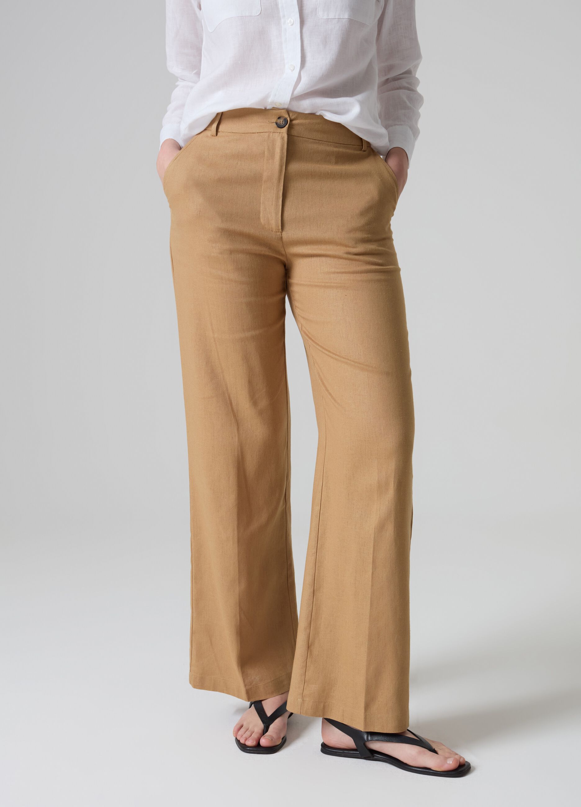 Contemporary wide-leg palazzo trousers