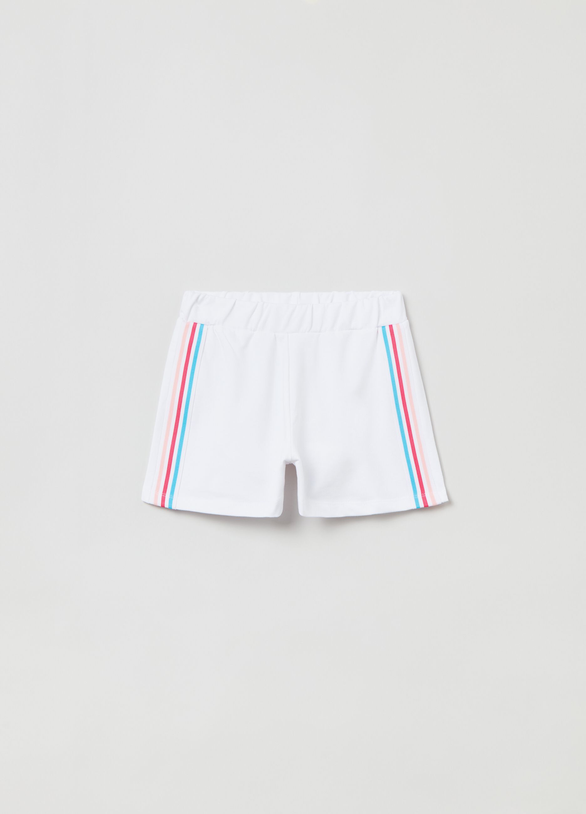 Shorts de algodón con franjas multicolor