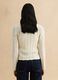White pure cotton cardigan, regular fit deep V with openwork pattern_2