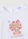 White pure cotton girl's t-shirt regular fit with teddy bear_2