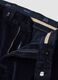 Pantaloni chino blu in cotone elasticizzato baggy fit a coste_1