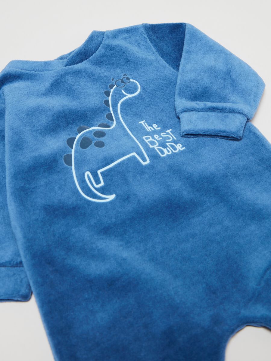 Velour onesie with feet and print_2