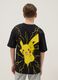 Children's black pure cotton T-shirt with Pikachu print in regular fit_1