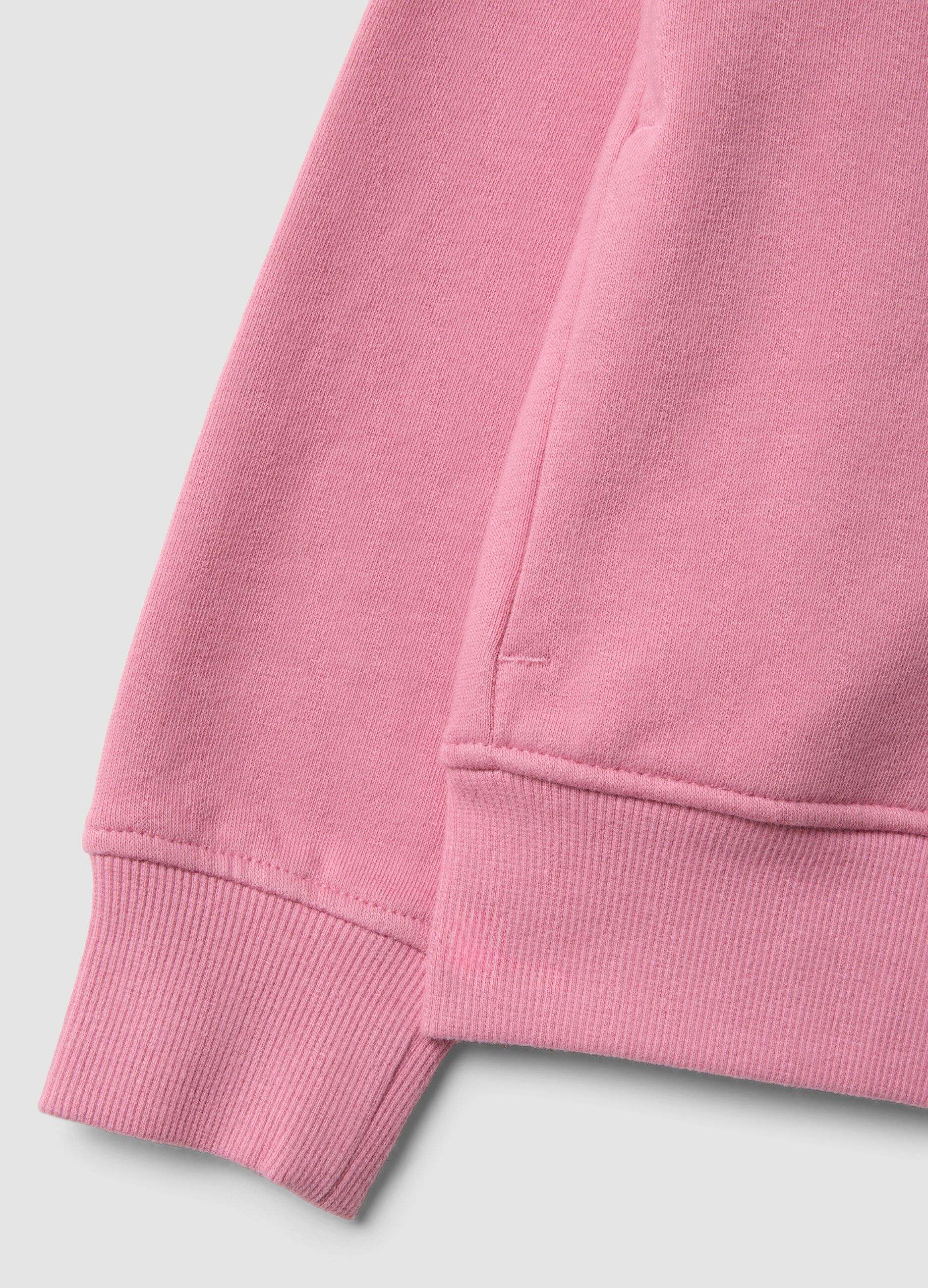 Girls&rsquo; pink organic cotton hooded sweatshirt