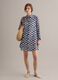 Blue pure cotton kaftan with floral print_1