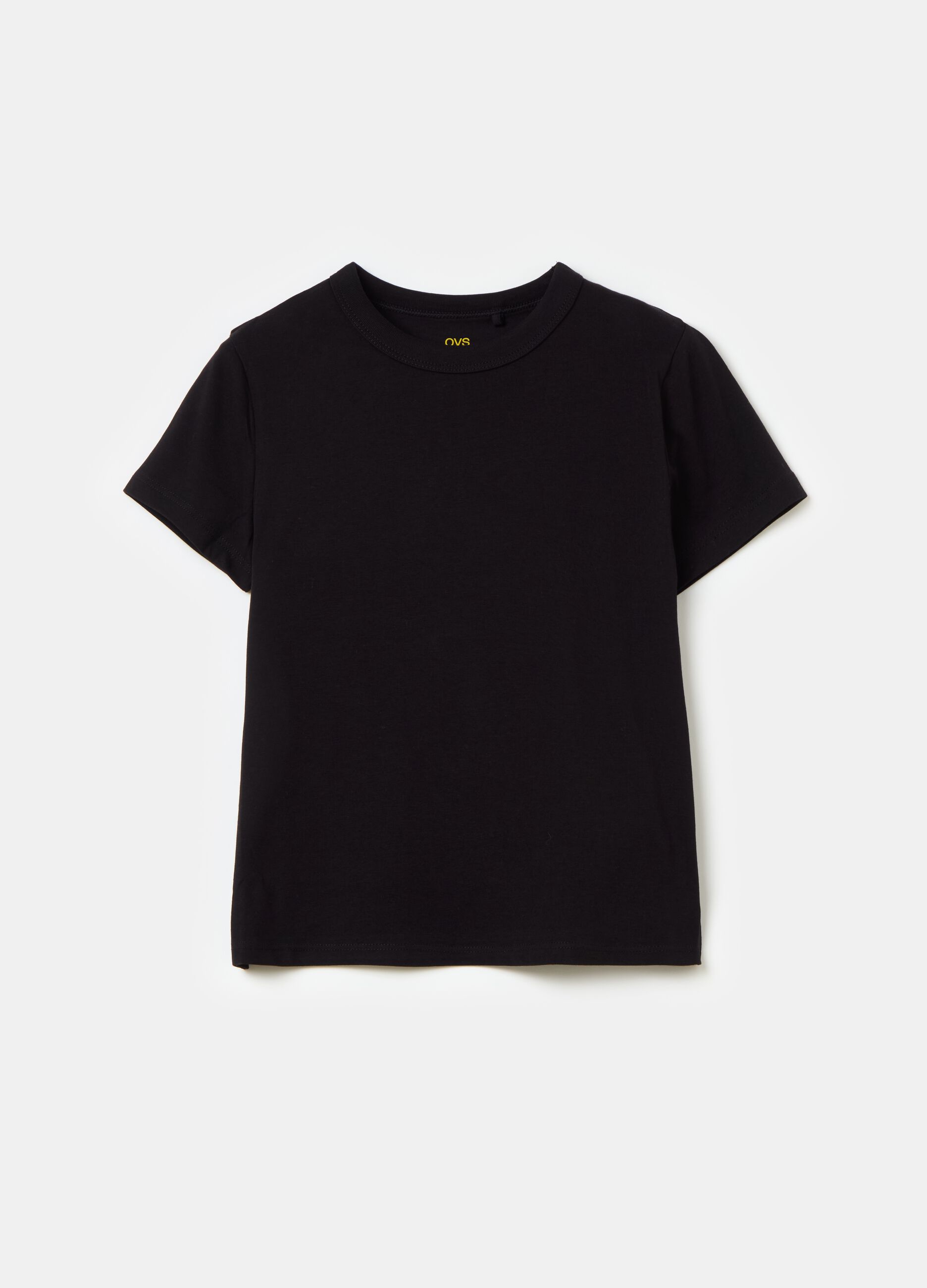 Essential organic cotton T-shirt with round neck