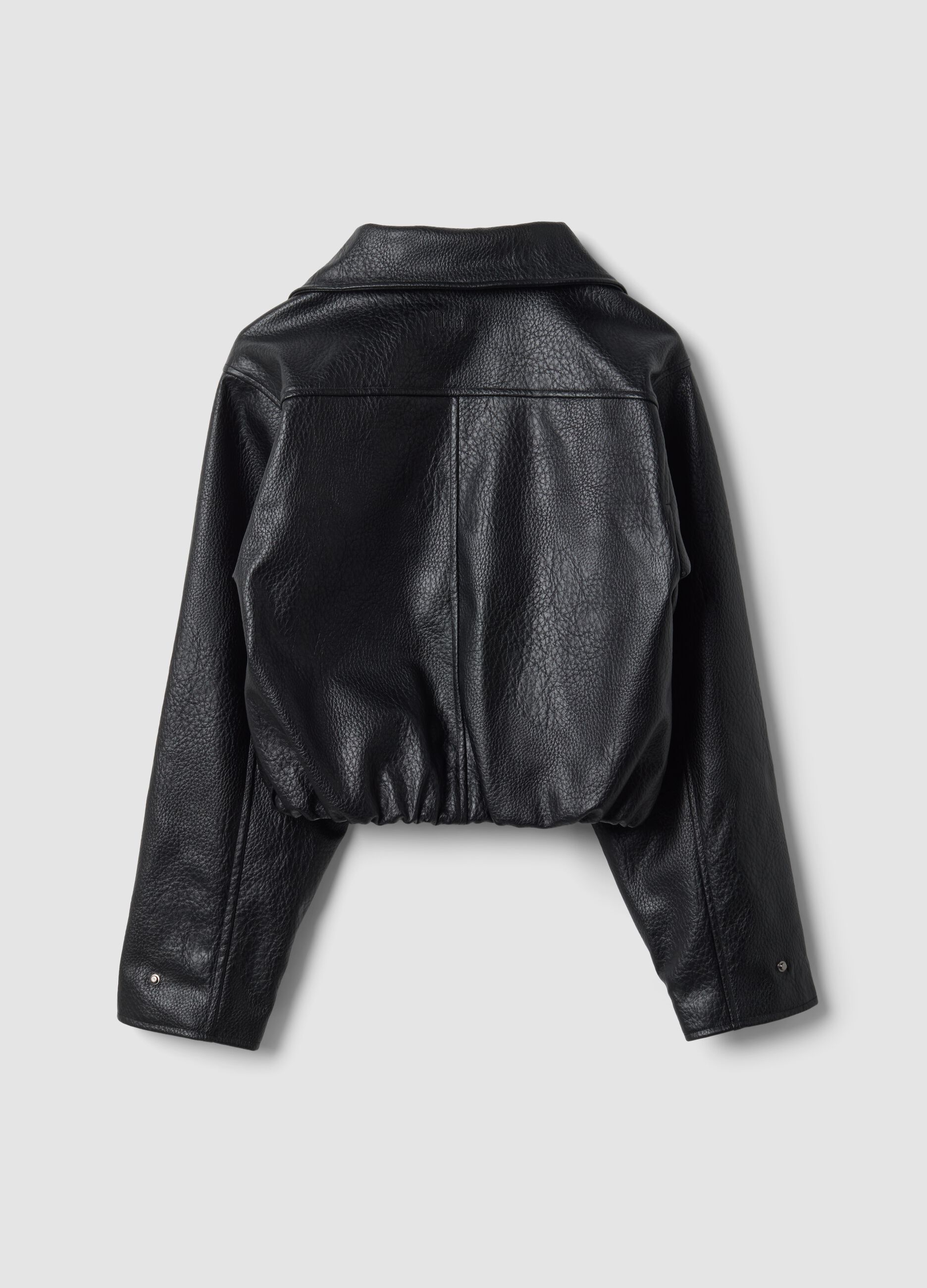 Black Oversized Faux Leather Jacket