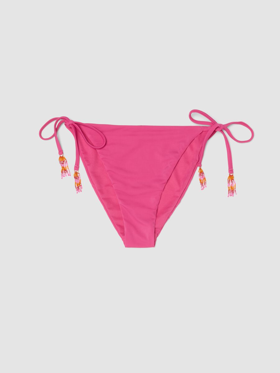Bas de bikini rose en tissu stretch_4