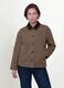 Brown pure cotton jacket with contrast collar, regular fit_1