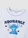 T-shirt branca em algod&atilde;o puro com estampado do Stitch, corte regular_5