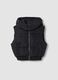 Black padded gilet with hood and zip_3