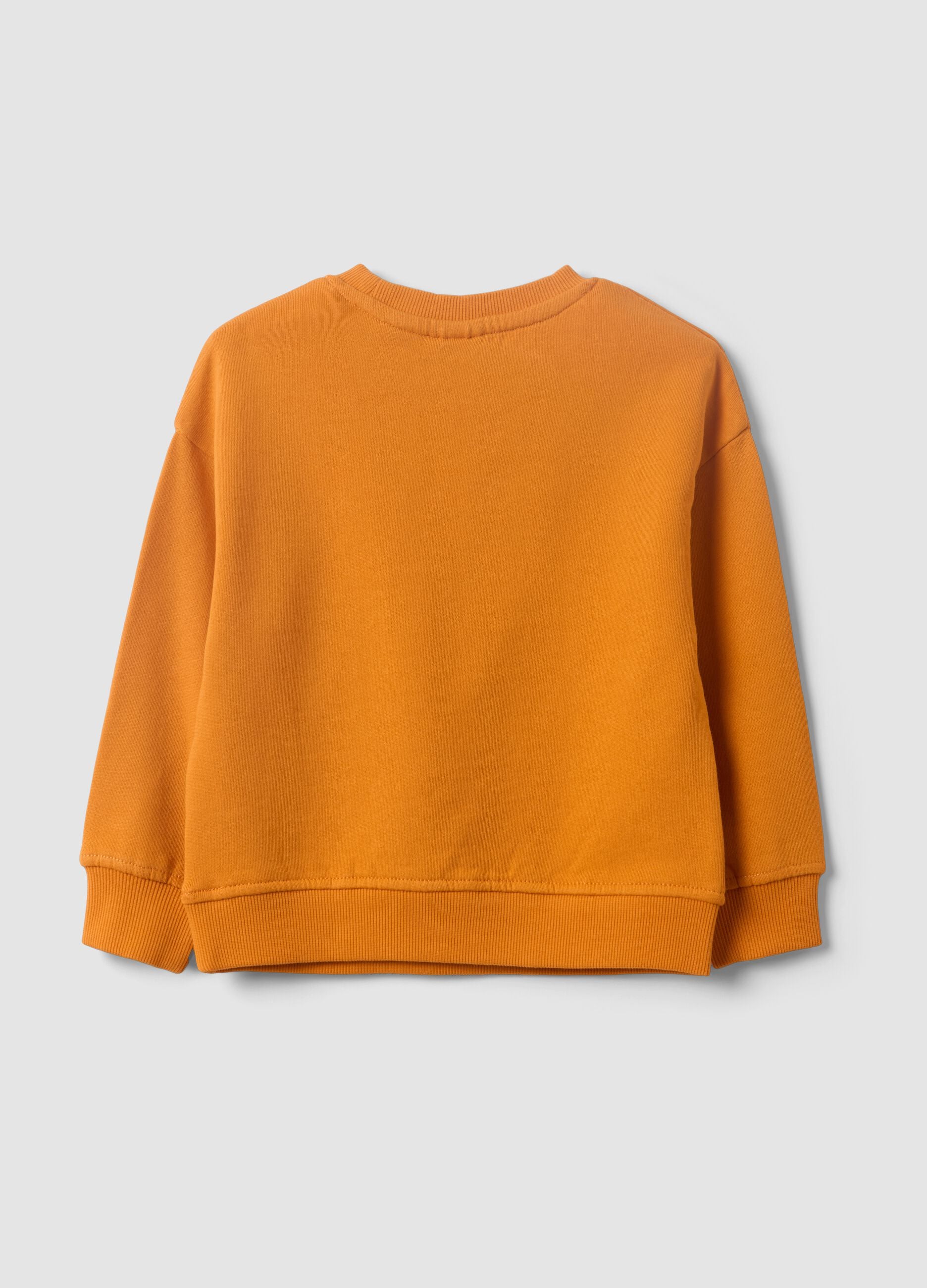 Orangefarbenes Oversize-Sweatshirt aus reiner Bio-Baumwolle f&uuml;r Jungen