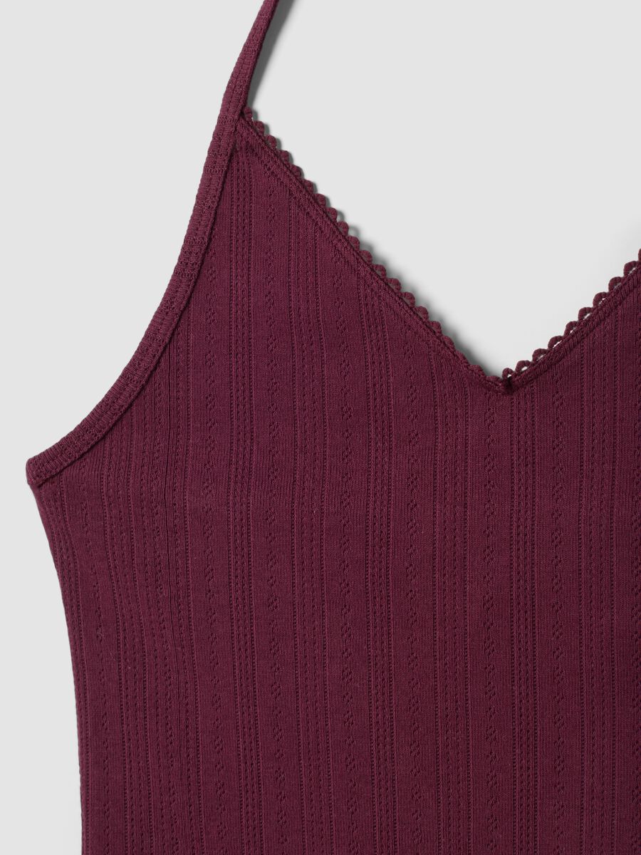 Violettes Ripp-Top aus reiner Baumwolle_1