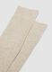 Beige ribbed knee-high socks in organic cotton blend_2