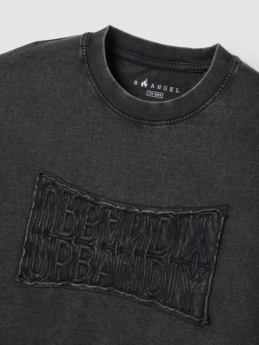 Black pure cotton regular fit top with buttons_1