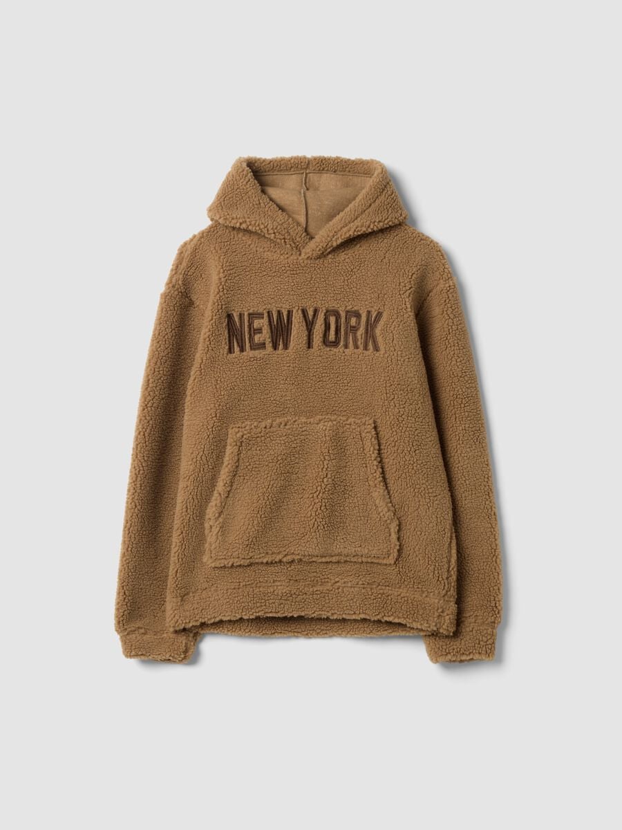Light brown hooded sweatshirt, relaxed fit_0