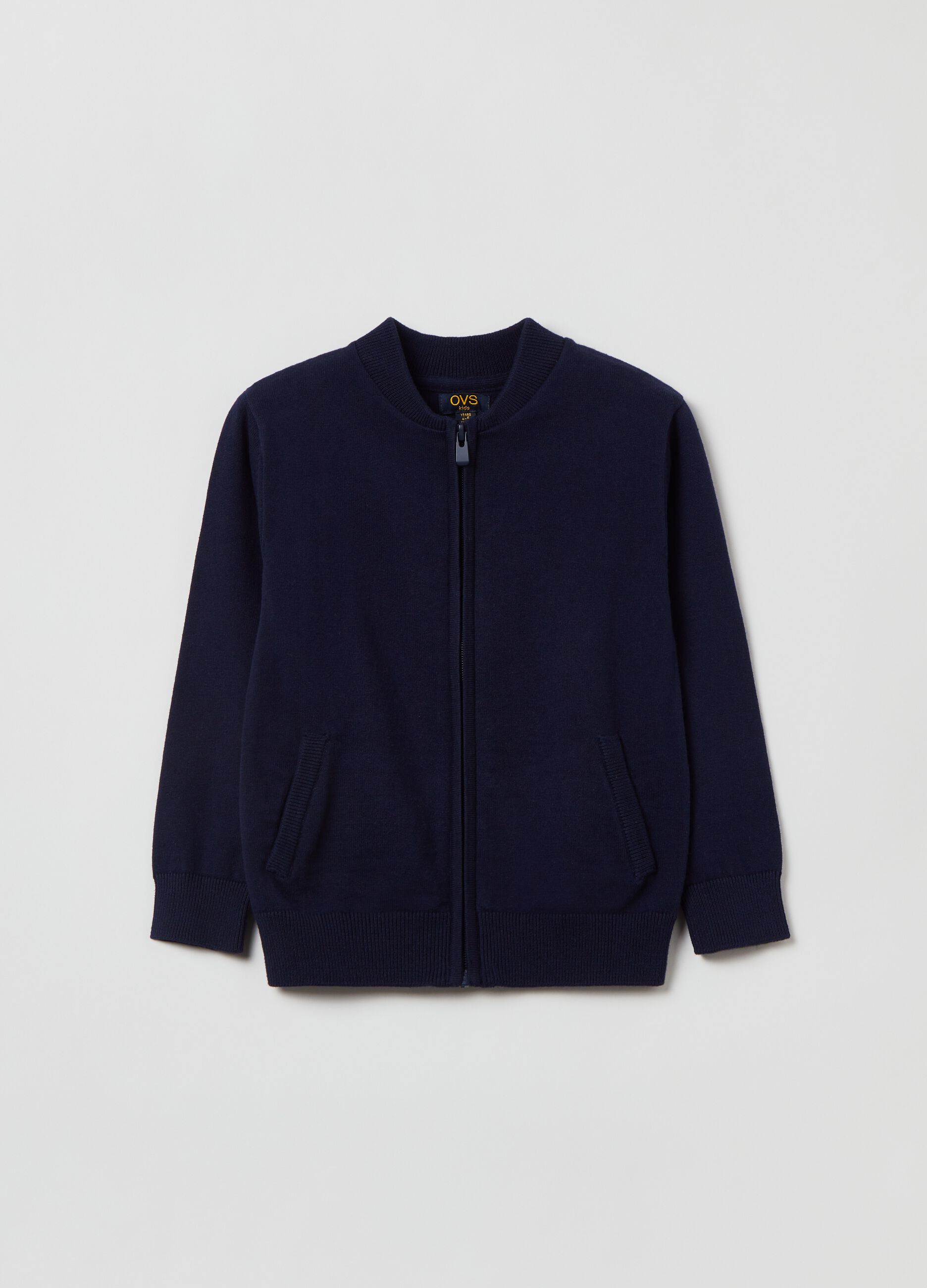 Solid colour full-zip in jersey
